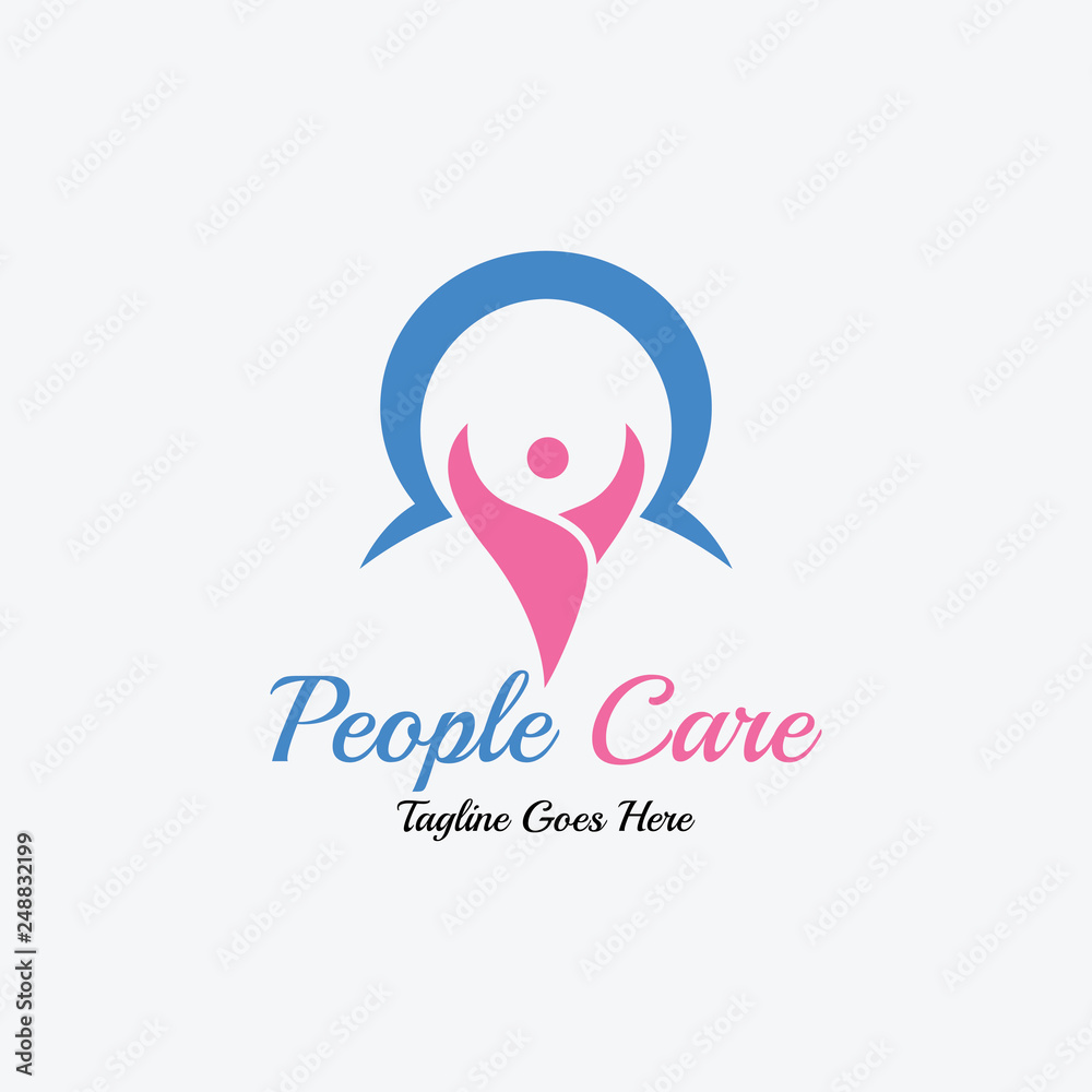 People care logo design template. Vector illustration People care logo design template. Vector illustration