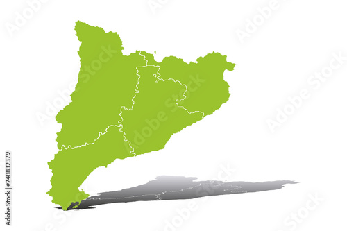 Mapa verde de Cataluña. photo