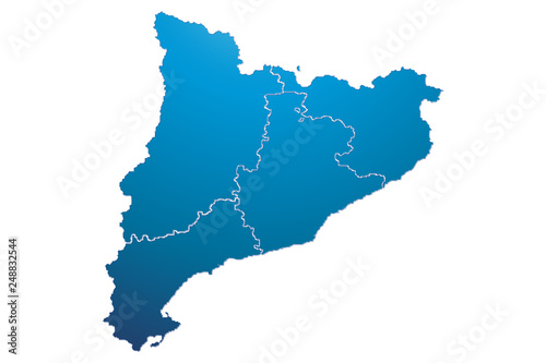Mapa azul de Cataluña. photo