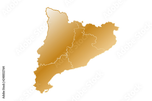 Mapa dorado de Cataluña.