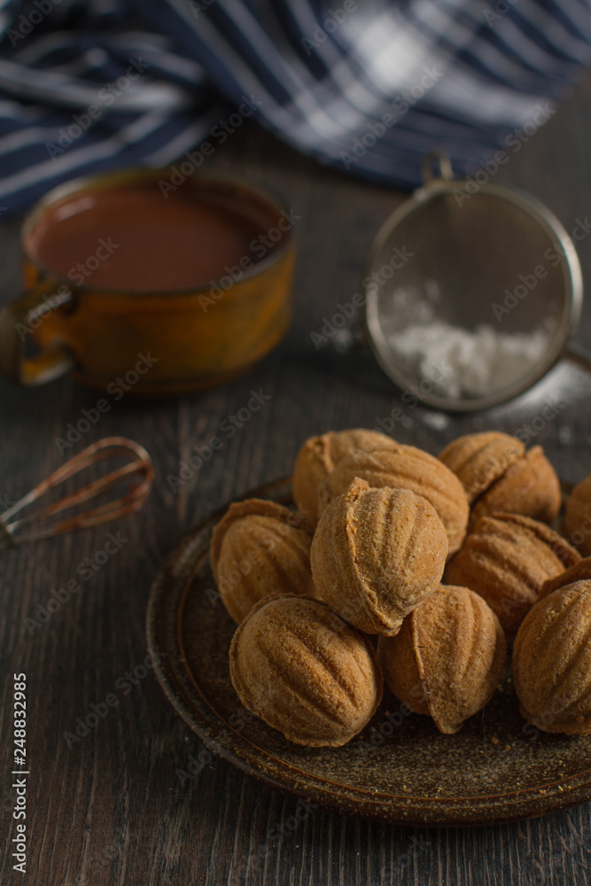 Russian walnut shaped cookies with caramely filling – “Oreshki” Russian walnut shaped cookies with caramely filling – “Oreshki”