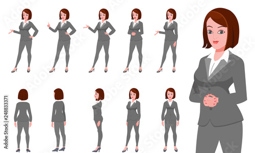 Business girl turnaround and poses