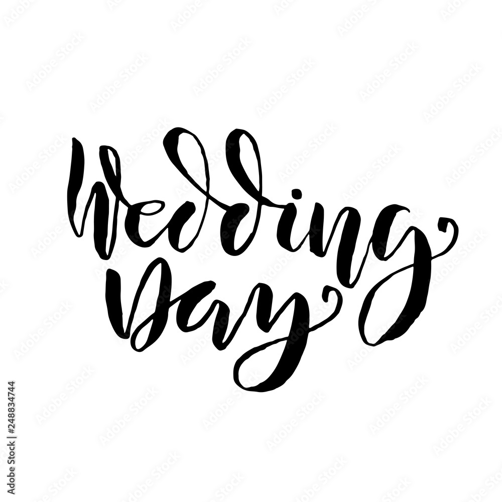 Wedding. Hand drawn modern brush lettering. Vector illustration. Wedding. Hand drawn modern brush lettering. Vector illustration.