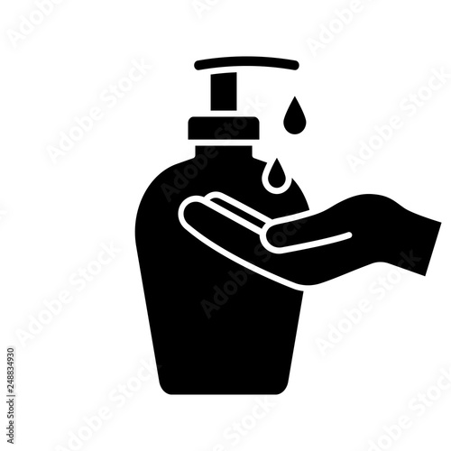 Hand soap glyph icon