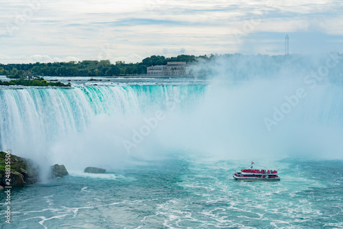 Close up of the beautiful Horseshoe Fall with ship nearby photo