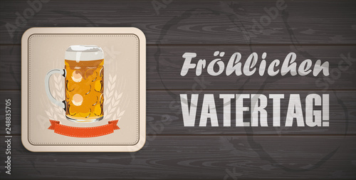 Bierbank mit Bierdeckel Fröhlichen Vatertag