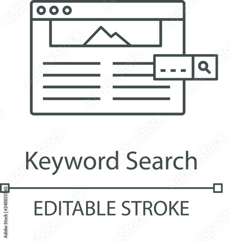 Keyword searching linear icon