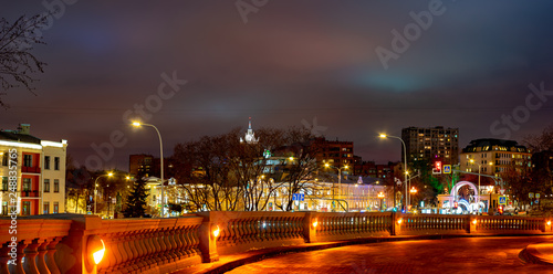 City the Moscow .View from the Cathedral of Christ the Saviour on Volkhonka street.Russia.