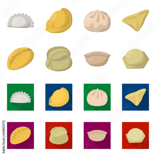 Isolated object of products  and cooking logo. Set of products  and appetizer stock vector illustration.