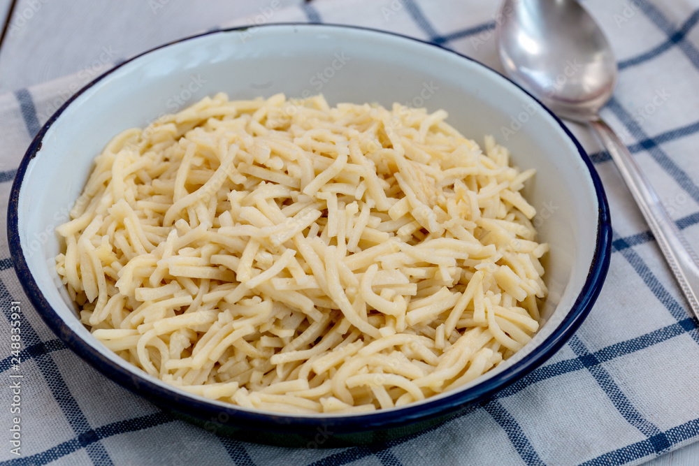 pasta in a bowl, Turkish pasta, eriste pasta in a bowl, Turkish pasta, eriste