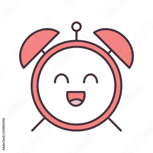 Smiling alarm clock color icon