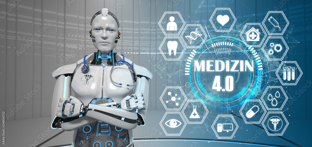 Humanoider Roboter Medizin 4.0 Stock Illustration | Adobe Stock