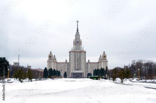 building of Moscow state University in Moscow  University of Moscow in Moscow winter
