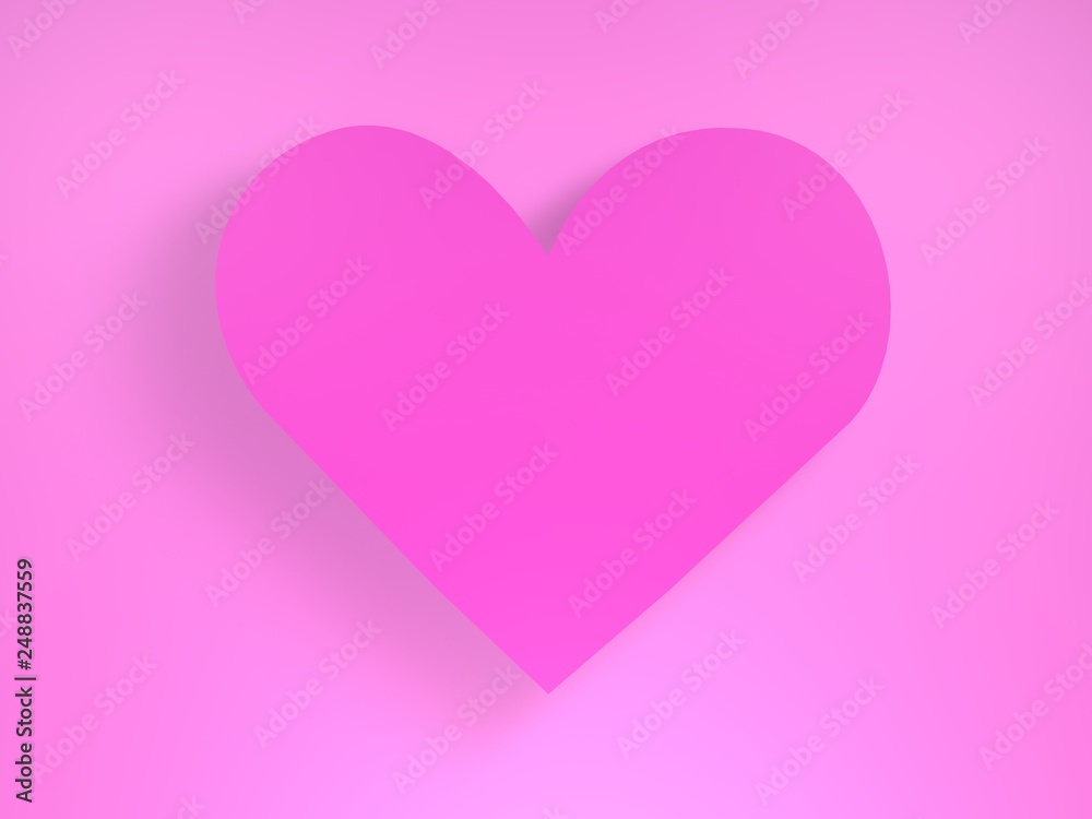 heart on pink background