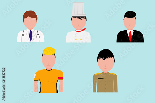 beautiful illustration vector various occupation for background.