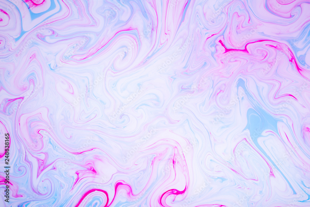 Abstract paint ink. Psychedelic background. Colorful spots on water surface.
