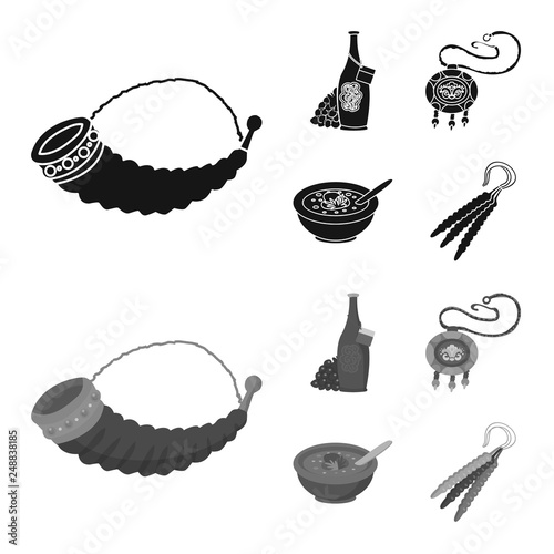 Vector design of culture and sightseeing logo. Set of culture and originality vector icon for stock.