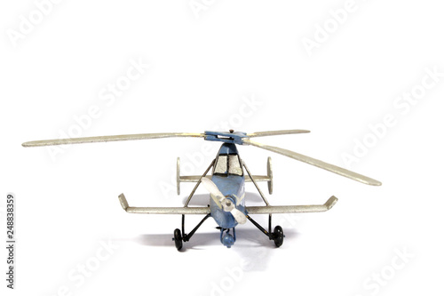 Vintage Toy Aircraft Models on White Background