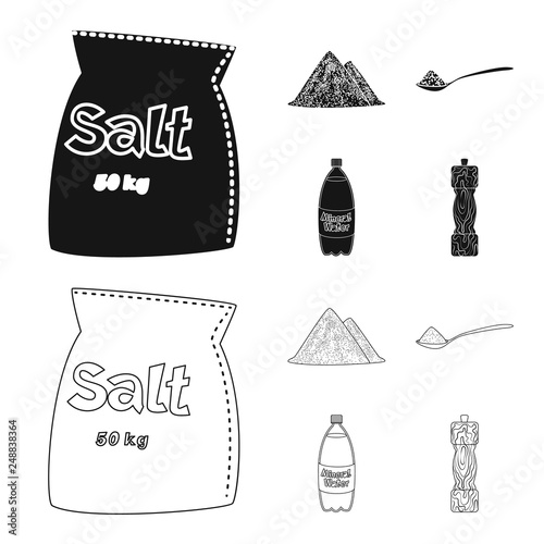 Vector illustration of cooking and sea sign. Set of cooking and baking   vector icon for stock.