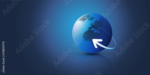 Earth Globe Design - Global Business  Technology  Globalisation Concept  Vector Design Template 