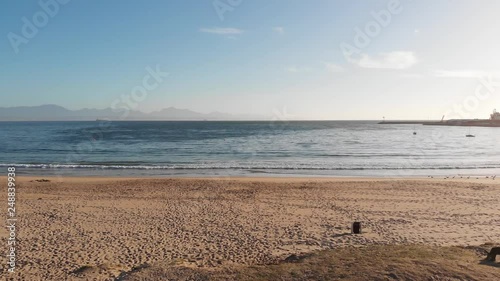 Early Morning Drone Shot of a Beach in Mosselbaai South Africa photo