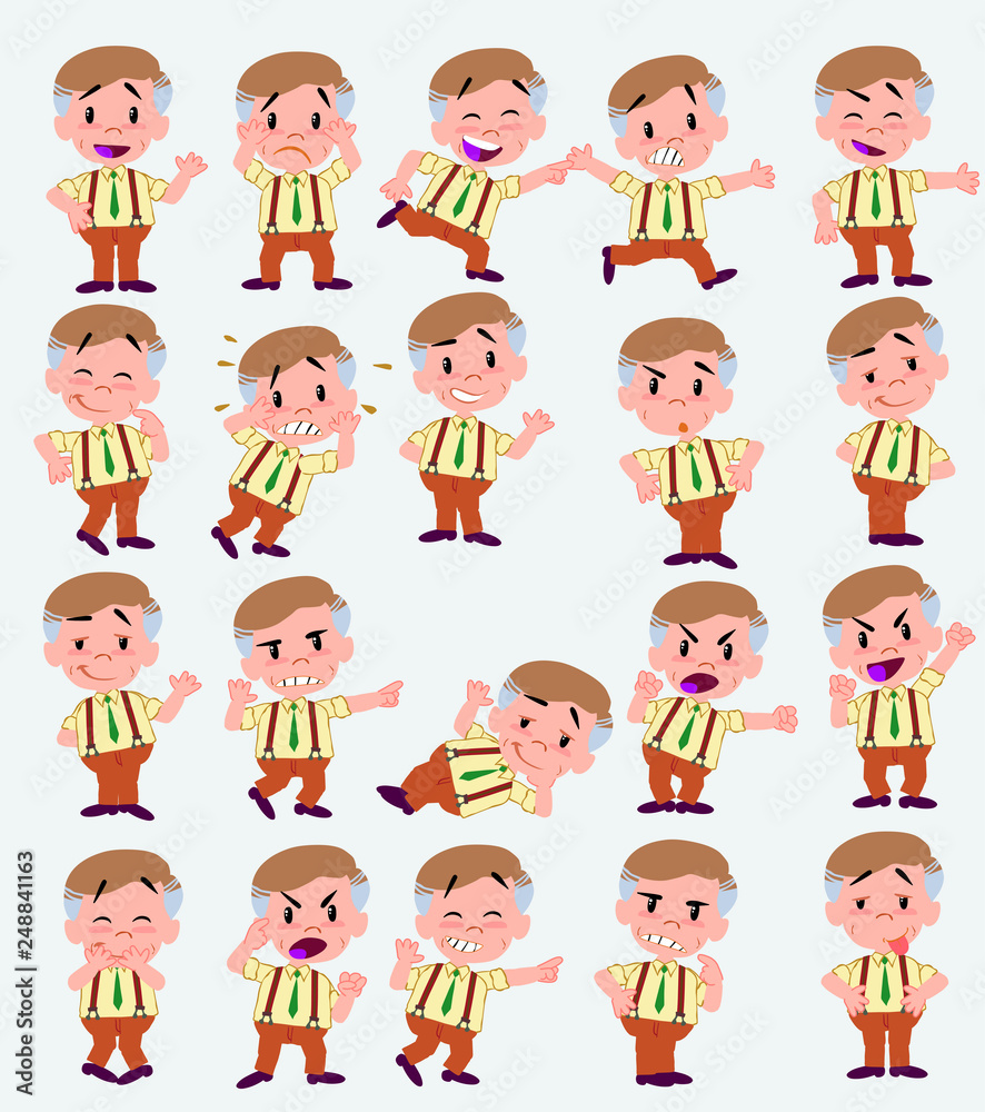 Cartoon character businessman in casual style. Set with different postures, attitudes and poses, doing different activities in isolated vector illustrations. Cartoon character businessman in casual style. Set with different postures, attitudes and poses, doing different activities in isolated vector illustrations.