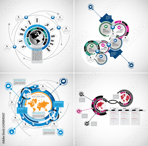 Business infographic elements data visualization vector design