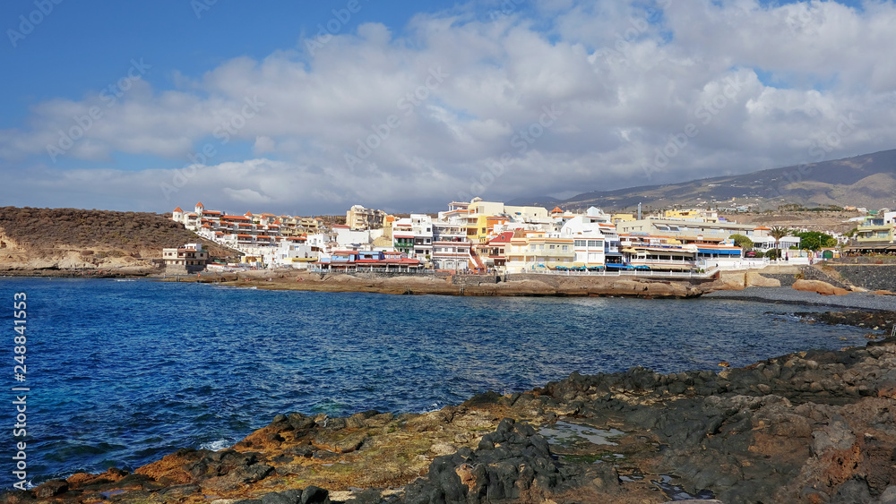 La Caleta, popular tranquil fishing village in the south of the island, transformed by the real estate industry into a coveted residential haven, Costa Adeje, Tenerife, Canary Islands, Spain