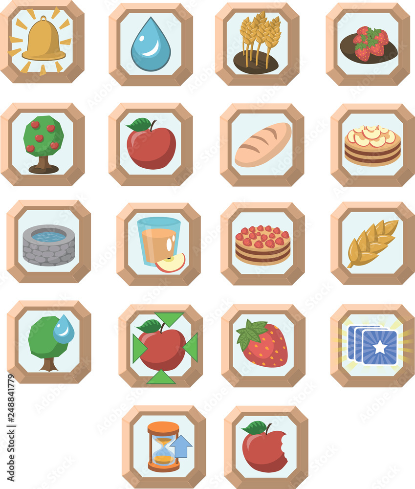 Set of quest icons for computer game Set of quest icons for computer game