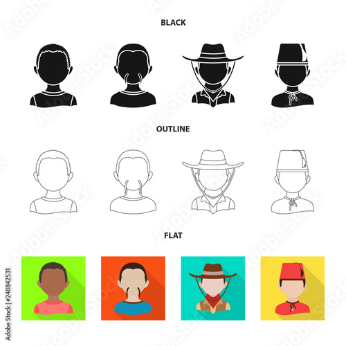 Isolated object of imitator and resident icon. Collection of imitator and culture stock vector illustration.