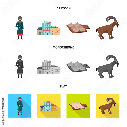 Isolated object of culture and sightseeing logo. Set of culture and originality stock vector illustration.