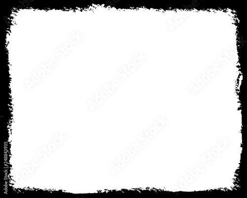 Abstract Decorative Black & White Photo Frame. Type Text Inside, Use as Overlay or for Layer / Clipping Mask