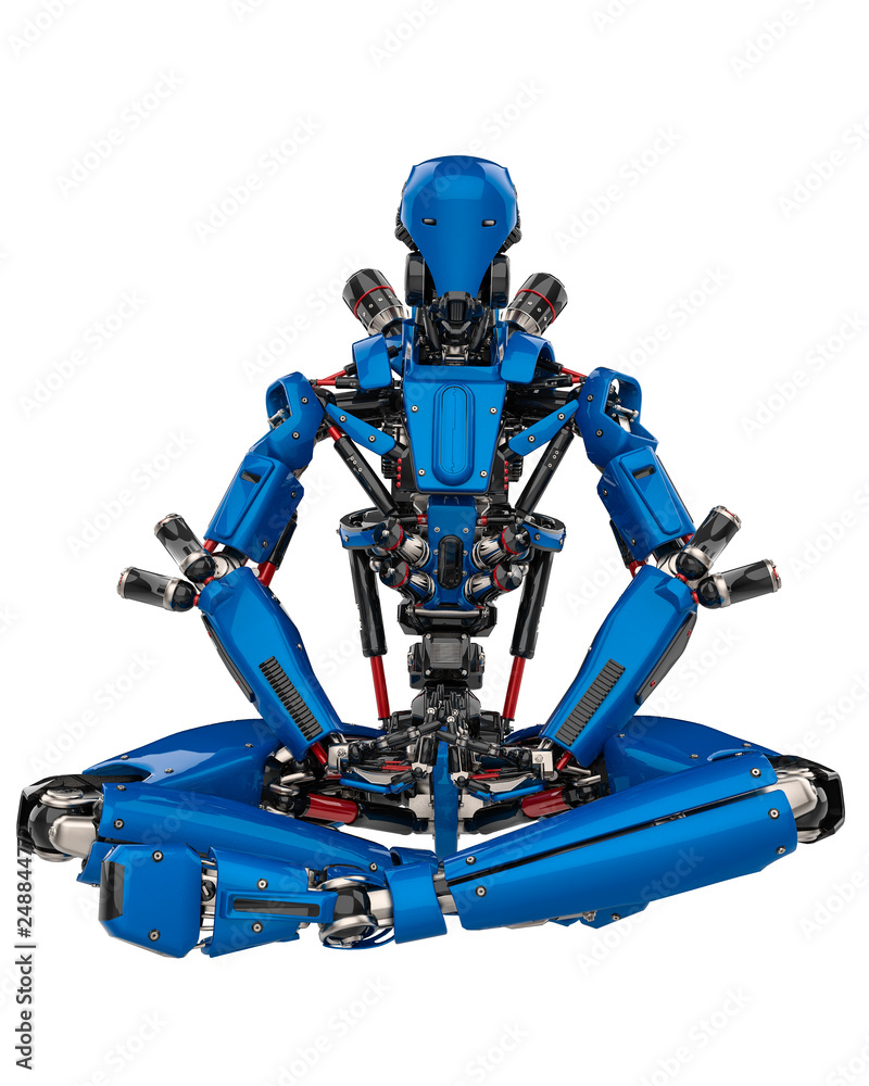 mega blue robot super drone in a white background mega blue robot super drone in a white background