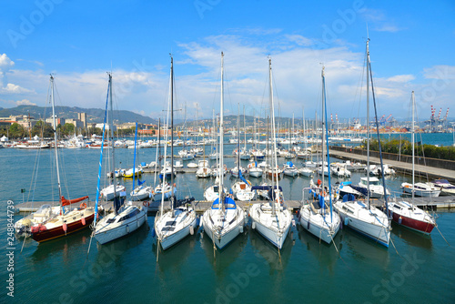 Yachts and boats in Porto Mirabello harbor at La Spezia, Liguria  © poludziber