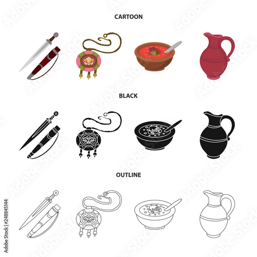 Isolated object of culture and sightseeing symbol. Set of culture and originality vector icon for stock.