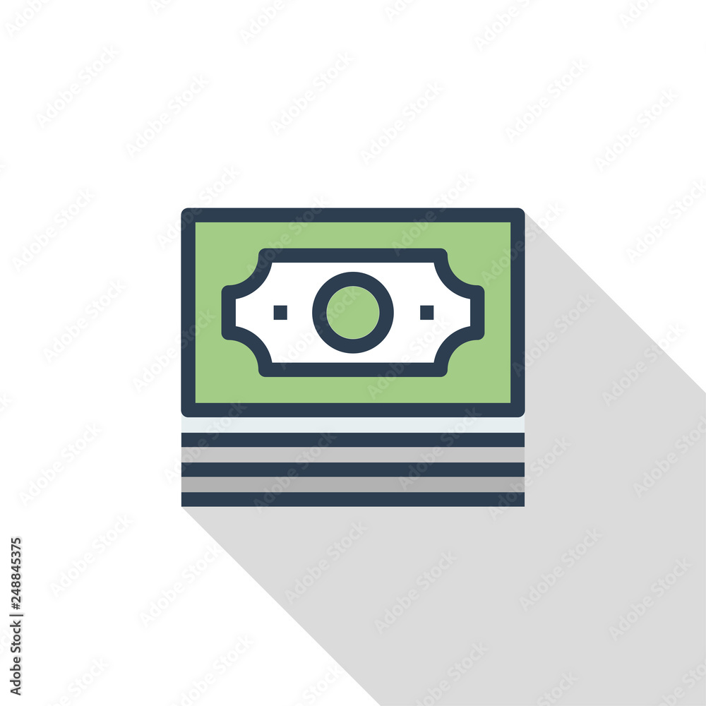 Fototapeta premium Cash Money Flat Icon Concept