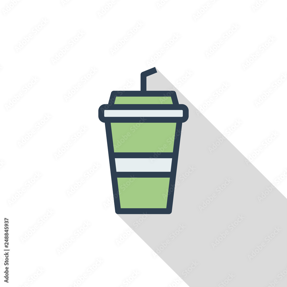 Smooth Drink Flat Icon Concept Smooth Drink Flat Icon Concept