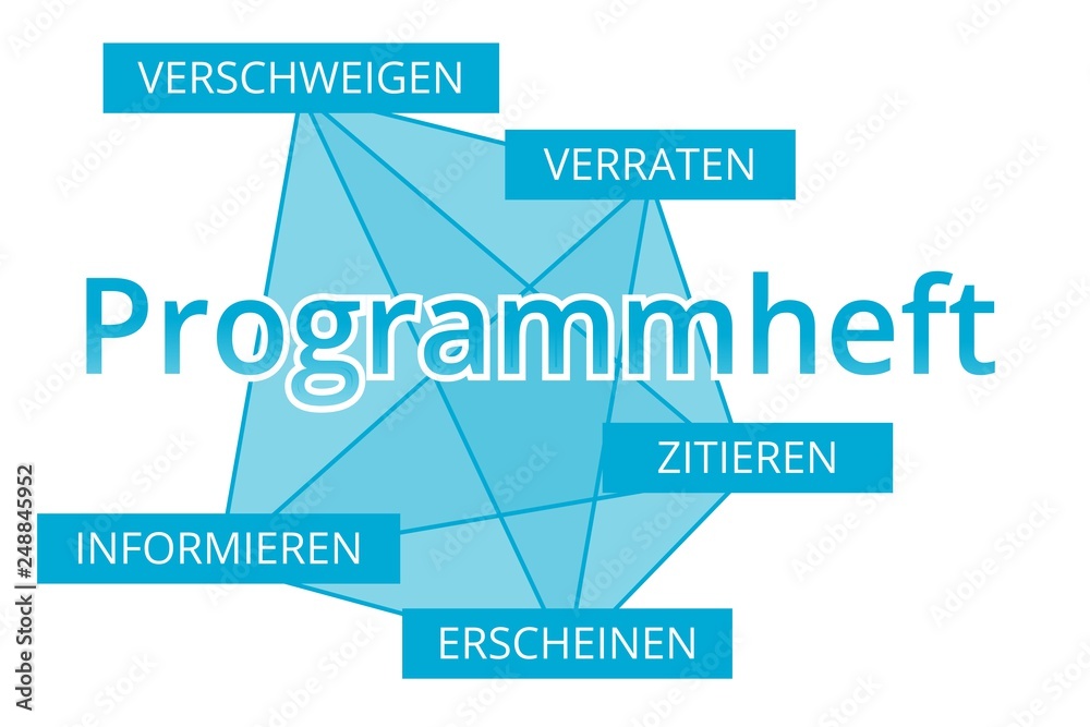 Programmheft - Begriffe verbinden, Farbe blau