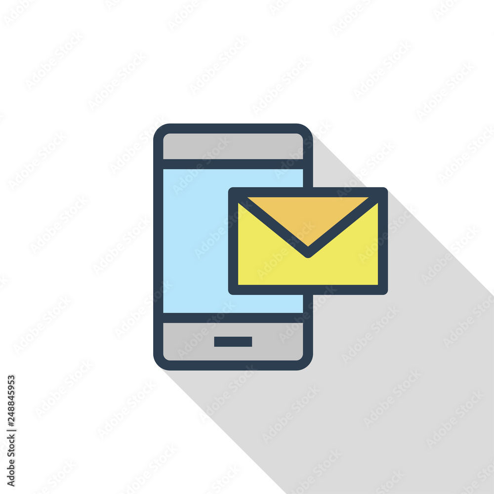 SMS Marketing Flat Icon Concept SMS Marketing Flat Icon Concept