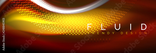 Fluid colors mixing glowing neon wave background, holographic texture