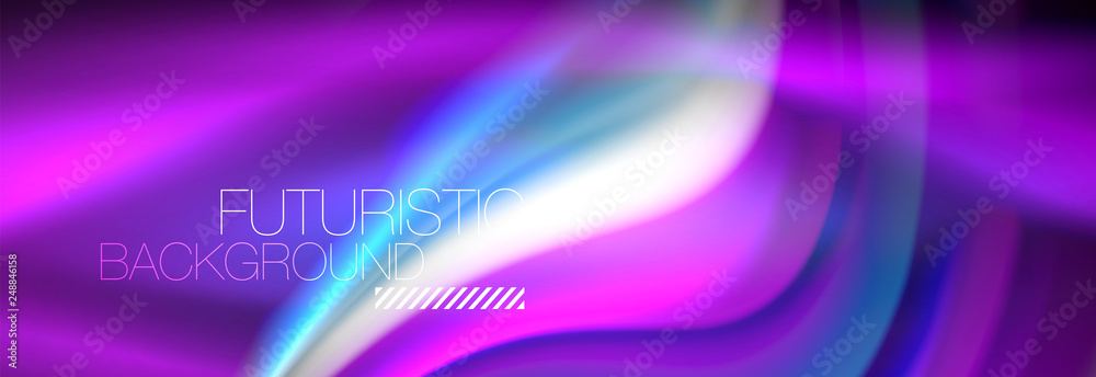 Fluid colors mixing glowing neon wave background, holographic texture Fluid colors mixing glowing neon wave background, holographic texture