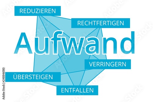 Aufwand - Begriffe verbinden, Farbe blau