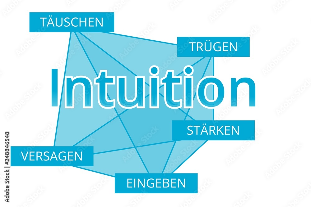 Intuition - Begriffe verbinden, Farbe blau