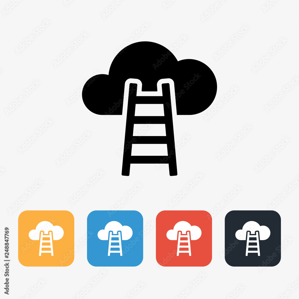 Career Ladder Fill Icon Concept Career Ladder Fill Icon Concept