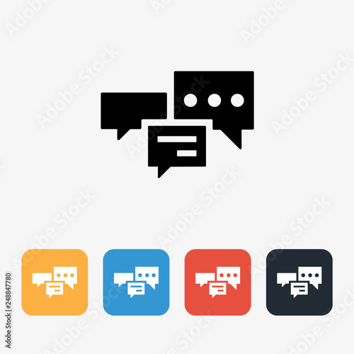 Conversation Bubble Fill Icon Concept