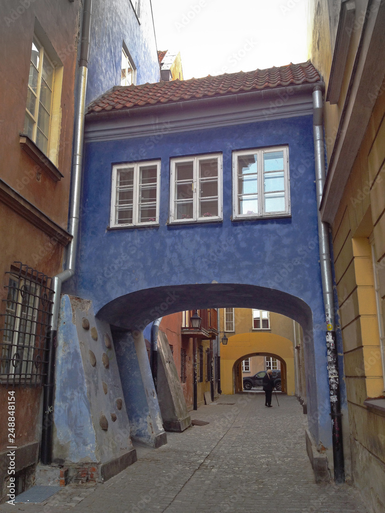 Old courtyard in Warsaw, Poland