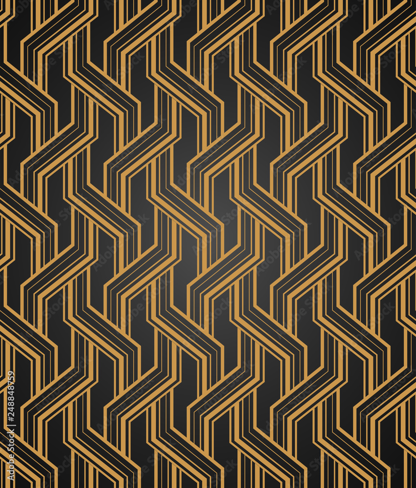 Golden luxury pattern on black background