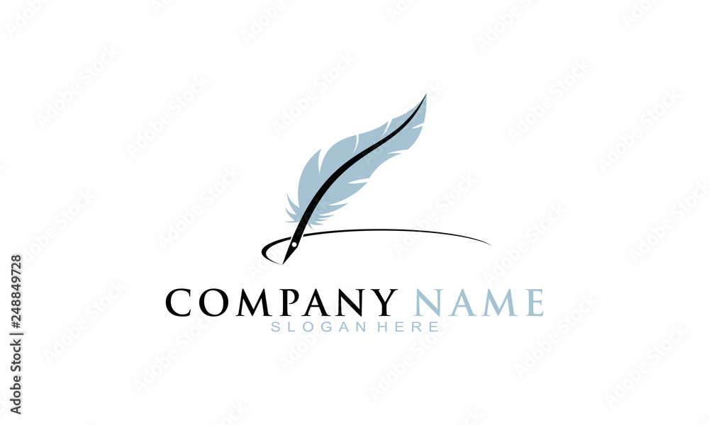 Feather pen vector logo Feather pen vector logo