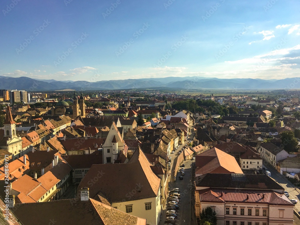 Sibiu aerial town view, Romania