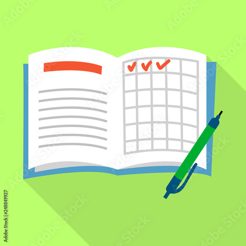 Vector design of notepad  and notebook logo. Set of notepad  and cover stock vector illustration.